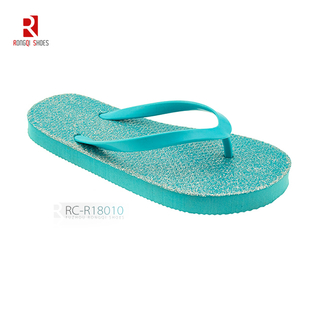 Upper glitter powder PVC V-strap girls' flip-flops