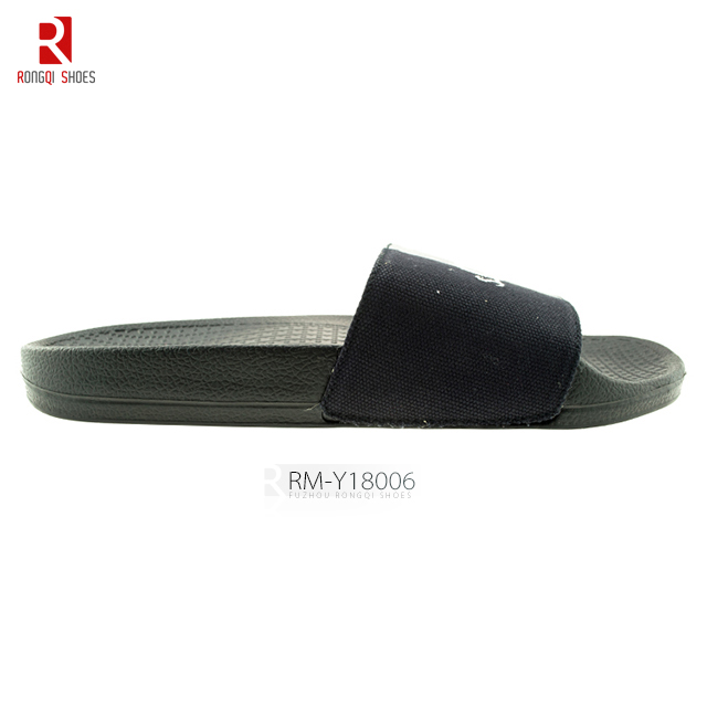 High quality men's embroidered PVC slide slippers