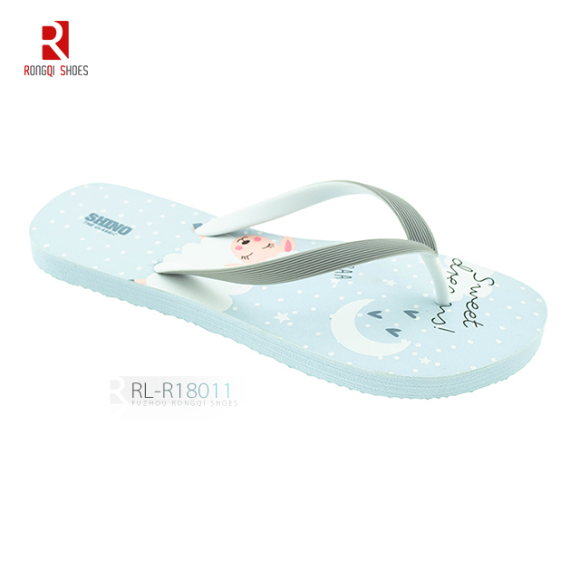 Factory latest made new double color strap women flip flop slipper