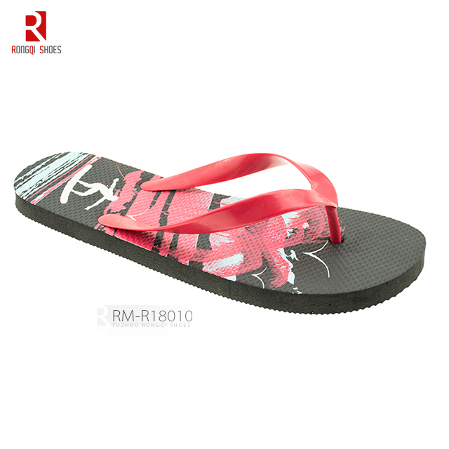 Good quality PE sole, PVC with sequined V-straps beach mens' flip-flops slippers