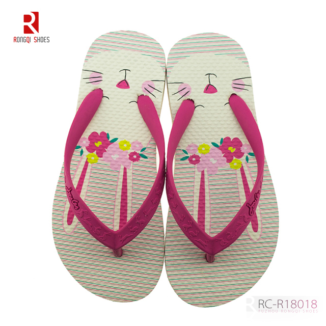 Slider beach girl's pe outsoft with wide rubber V straps flip-flop