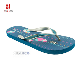Cheap wholesale pattern customized beach PE flip flops for women